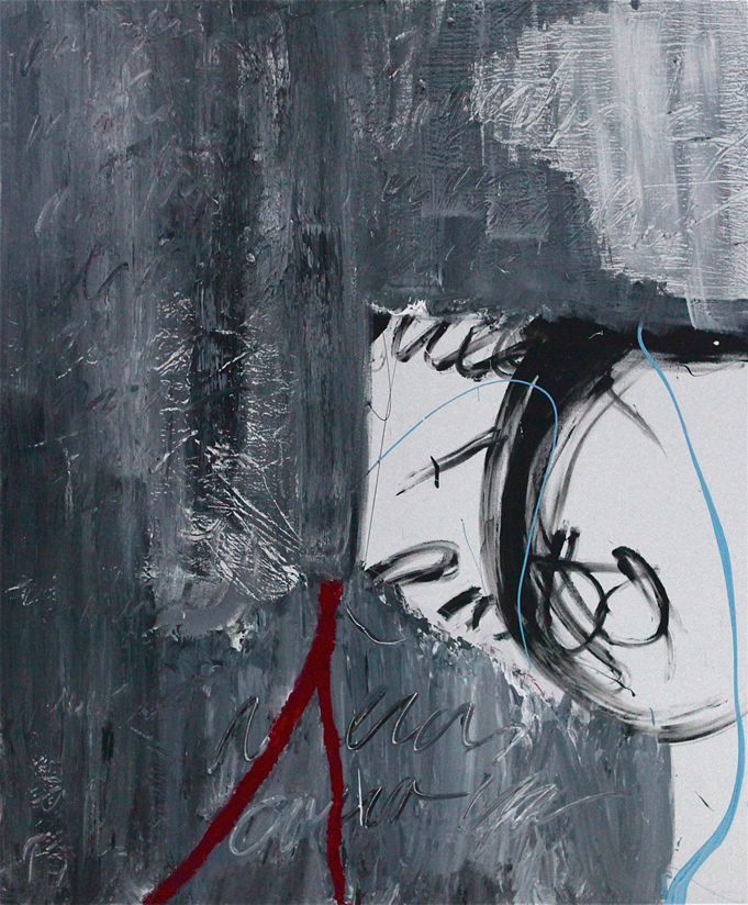Double Red Line, 72" x 60" (2011)