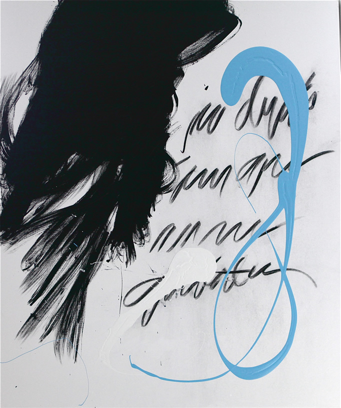 Blue Line, Black Feather, 72" x 60" (2011)